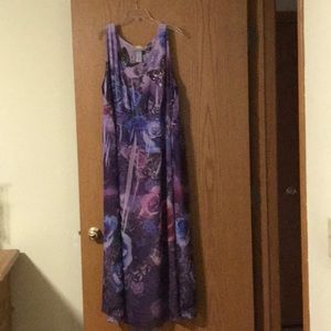 Abstract florals in purples and blues